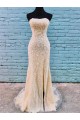 Mermaid Strapless Lace Long Prom Dresses Formal Evening Gowns 601903