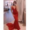 Mermaid V-Neck Long Prom Dresses Formal Evening Gowns 601907