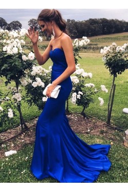 Mermaid Sweetheart Long Royal Blue Prom Dresses Formal Evening Gowns 601911