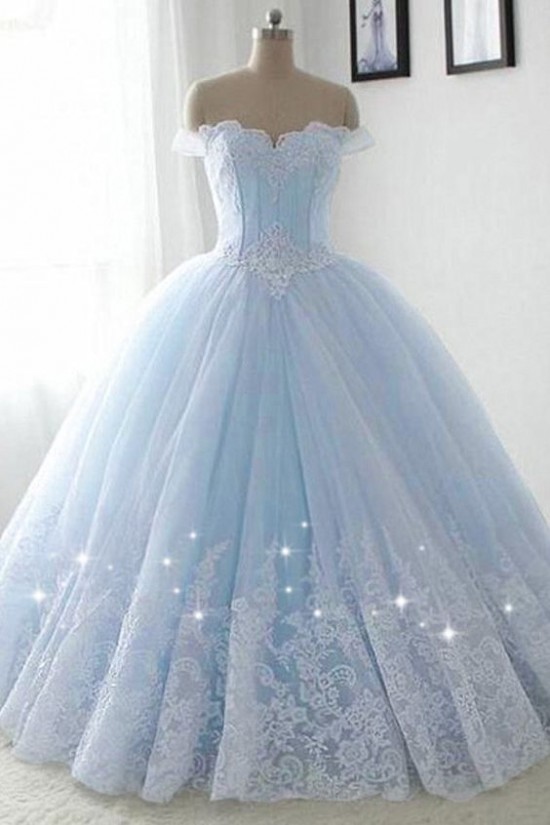 Ball Gown Lace Off-the-Shoulder Long Prom Dresses Formal Evening Gowns 601913 Ball Gown Lace Off-the-Shoulder Long Prom Dresses Formal Evening Gowns 601913