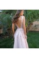 A-Line V-Neck Beaded Long Prom Dresses Formal Evening Gowns 601915 A-Line V-Neck Beaded Long Prom Dresses Formal Evening Gowns 601915