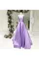 A-Line V-Neck Long Satin Prom Dresses Formal Evening Gowns 601921 A-Line V-Neck Long Satin Prom Dresses Formal Evening Gowns 601921