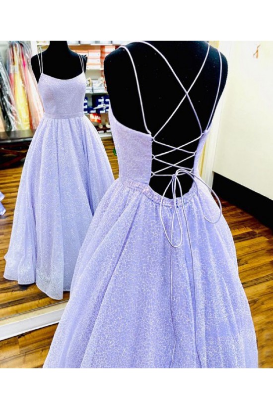 A-Line Spaghetti Straps Long Prom Dresses Formal Evening Gowns 601926