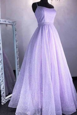 A-Line Spaghetti Straps Long Prom Dresses Formal Evening Gowns 601926