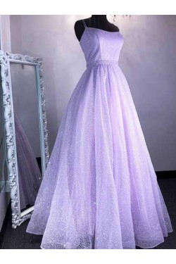 A-Line Spaghetti Straps Long Prom Dresses Formal Evening Gowns 601926