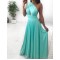 A-Line Long Chiffon One Shoulder Prom Dresses Formal Evening Gowns 601932