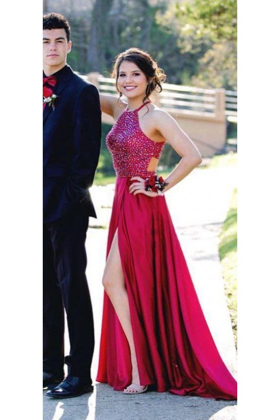 A-Line Beaded Long Prom Dresses Formal Evening Gowns 601937 A-Line Beaded Long Prom Dresses Formal Evening Gowns 601937
