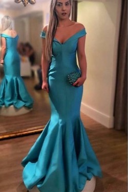 Mermaid Off-the-Shoulder Long Prom Dresses Formal Evening Gowns 601947