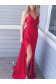 Long Red V-Neck Prom Dresses Formal Evening Gowns 601953