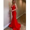 Long Red V-Neck Prom Dresses Formal Evening Gowns 601954