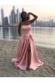 A-Line Long Satin Prom Dresses Formal Evening Gowns 601961
