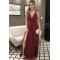 A-Line V-Neck Long Prom Dresses Formal Evening Gowns 601970