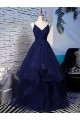 A-Line Spaghetti Straps Long Prom Dresses Formal Evening Gowns 601976