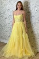 A-Line Tulle and Lace Long Prom Dresses Formal Evening Gowns 601978