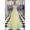 A-Line Tulle and Lace Long Prom Dresses Formal Evening Gowns 601978