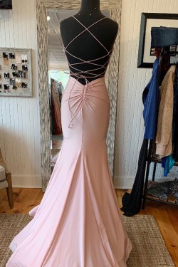 Mermaid V-Neck Long Prom Dresses Formal Evening Gowns 601982