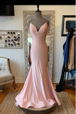 Mermaid V-Neck Long Prom Dresses Formal Evening Gowns 601982