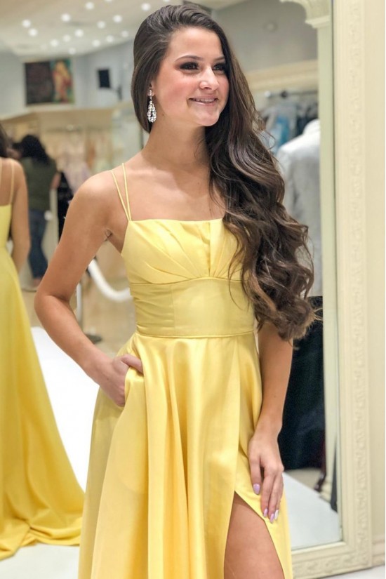 A-Line Long Yellow Prom Dresses Formal Evening Gowns 601983 A-Line Long Yellow Prom Dresses Formal Evening Gowns 601983