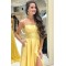 A-Line Long Yellow Prom Dresses Formal Evening Gowns 601983