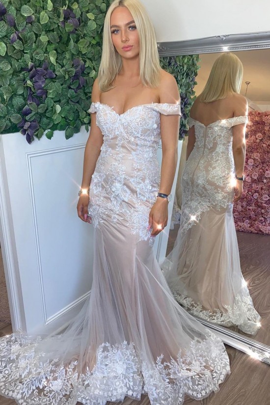 Mermaid Off-the-Shoulder Lace Long Prom Dresses Formal Evening Gowns 601985 Mermaid Off-the-Shoulder Lace Long Prom Dresses Formal Evening Gowns 601985