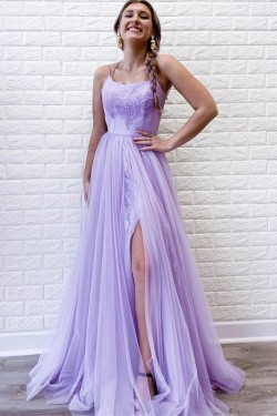 A-Line Lace Long Prom Dresses Formal Evening Gowns 601995