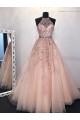 A-Line Beaded Lace Long Prom Dresses Formal Evening Gowns 601998