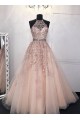 A-Line Beaded Lace Long Prom Dresses Formal Evening Gowns 601998