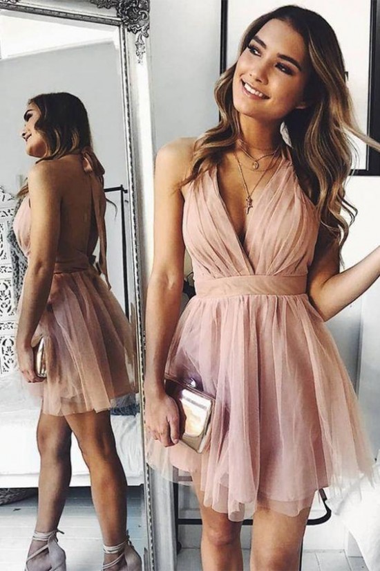 Short V-Neck Prom Dress Homecoming Dresses Graduation Party Dresses 701020