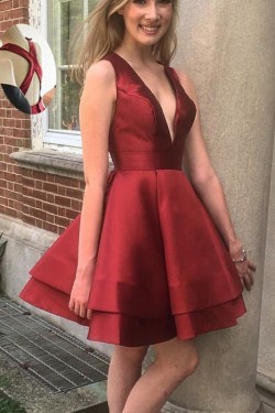 Short V-Neck Prom Dress Homecoming Dresses Graduation Party Dresses 701033