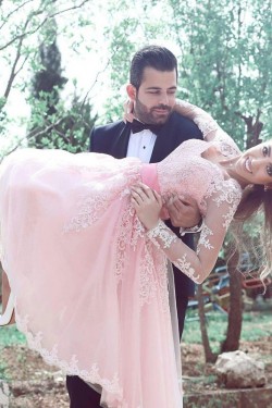 Long Sleeves Lace Prom Dress Homecoming Dresses Graduation Party Dresses 701044