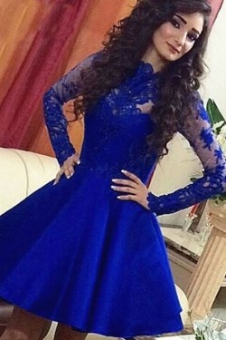 Short Prom Dress Long Sleeves Homecoming Dresses Graduation Party Dresses 701047