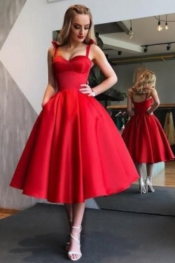 A-Line Red Prom Dress Homecoming Dresses Graduation Party Dresses 701077