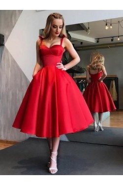 A-Line Red Prom Dress Homecoming Dresses Graduation Party Dresses 701077