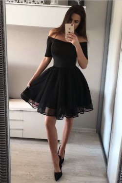 Short Black Prom Dress Homecoming Dresses Graduation Party Dresses 701086