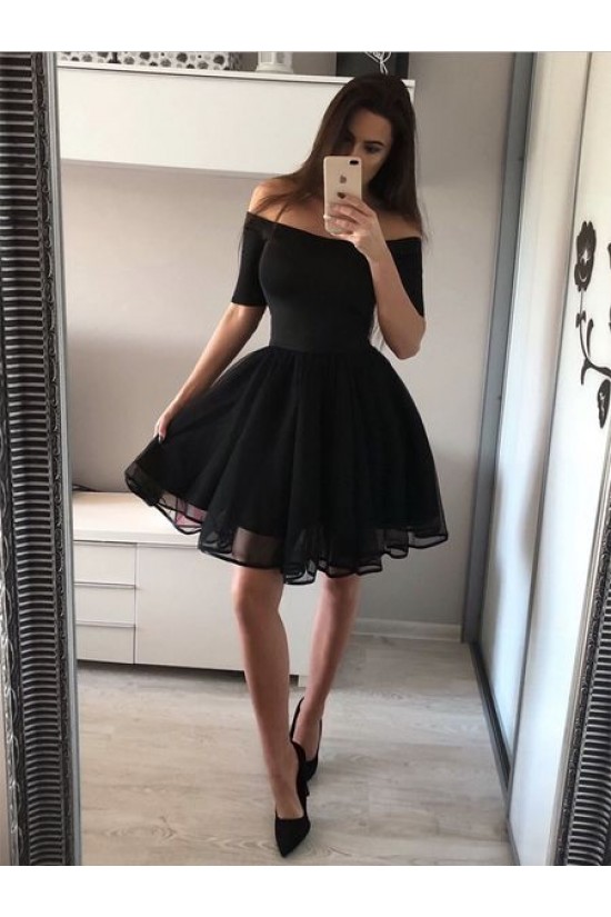 Short Black Prom Dress Homecoming Dresses Graduation Party Dresses 701086