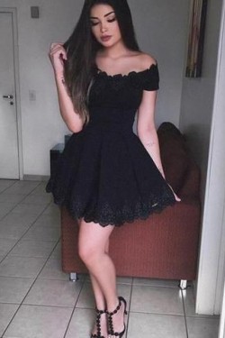 Short Black Prom Dress Homecoming Dresses Graduation Party Dresses 701088