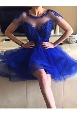 Cute Beaded Lace Short Prom Dress Homecoming Graduation Cocktail Dresses 701094
