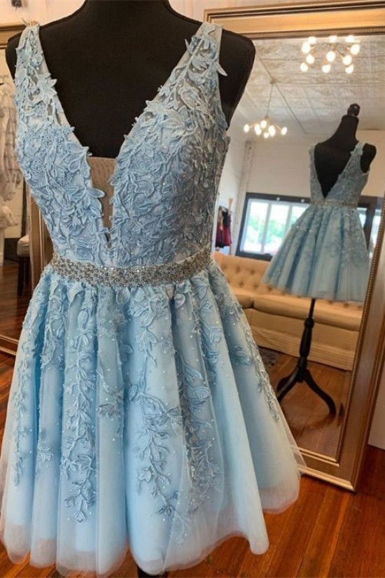 Short Beaded Lace Prom Dress Homecoming Graduation Cocktail Dresses 701099