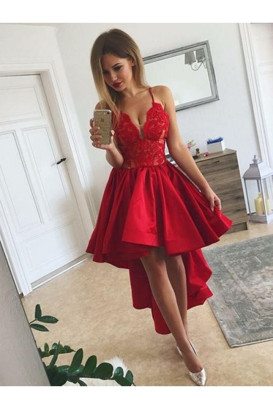 High Low Lace Prom Dress Homecoming Graduation Cocktail Dresses 701107