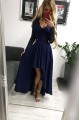 High Low Long Sleeves Prom Dress Homecoming Graduation Cocktail Dresses 701112