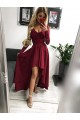 High Low Long Sleeves Prom Dress Homecoming Graduation Cocktail Dresses 701112