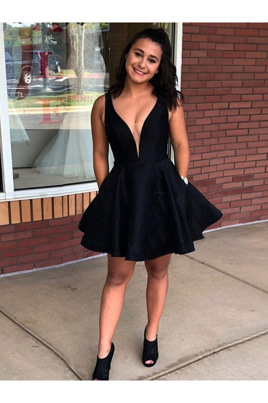 Short Black Satin Prom Dress Homecoming Graduation Cocktail Dresses 701144 Short Black Satin Prom Dress Homecoming Graduation Cocktail Dresses 701144