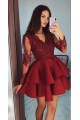 Short Prom Dress Long Sleeves Lace Homecoming Graduation Cocktail Dresses 701160 Short Prom Dress Long Sleeves Lace Homecoming Graduation Cocktail Dresses 701160