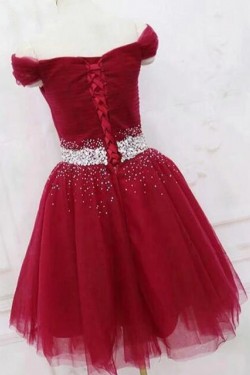 A-Line Beaded Short Prom Dress Homecoming Graduation Cocktail Dresses 701165