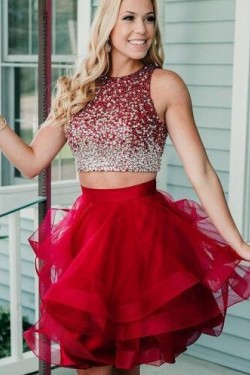 Cute Beaded Short Prom Dress Homecoming Graduation Cocktail Dresses 701166