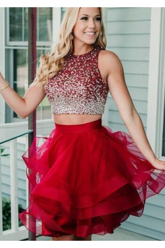 Cute Beaded Short Prom Dress Homecoming Graduation Cocktail Dresses 701166