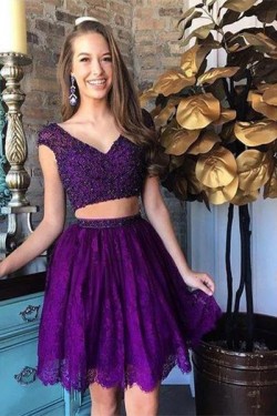 Short Black Lace Prom Dress Homecoming Graduation Cocktail Dresses 701206