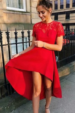 High Low Red Prom Dress Homecoming Graduation Cocktail Dresses 701215