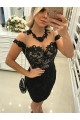 Short Black Lace Prom Dress Homecoming Graduation Cocktail Dresses 701225