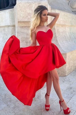 High Low Red Prom Dress Homecoming Graduation Cocktail Dresses 701254